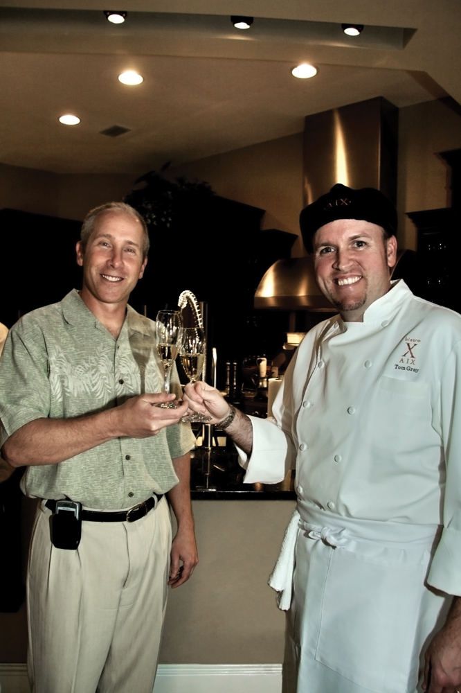 Todd Vucovich, Chef Tom Gray (Bistro Aix) charity begins at home children's advocacy center