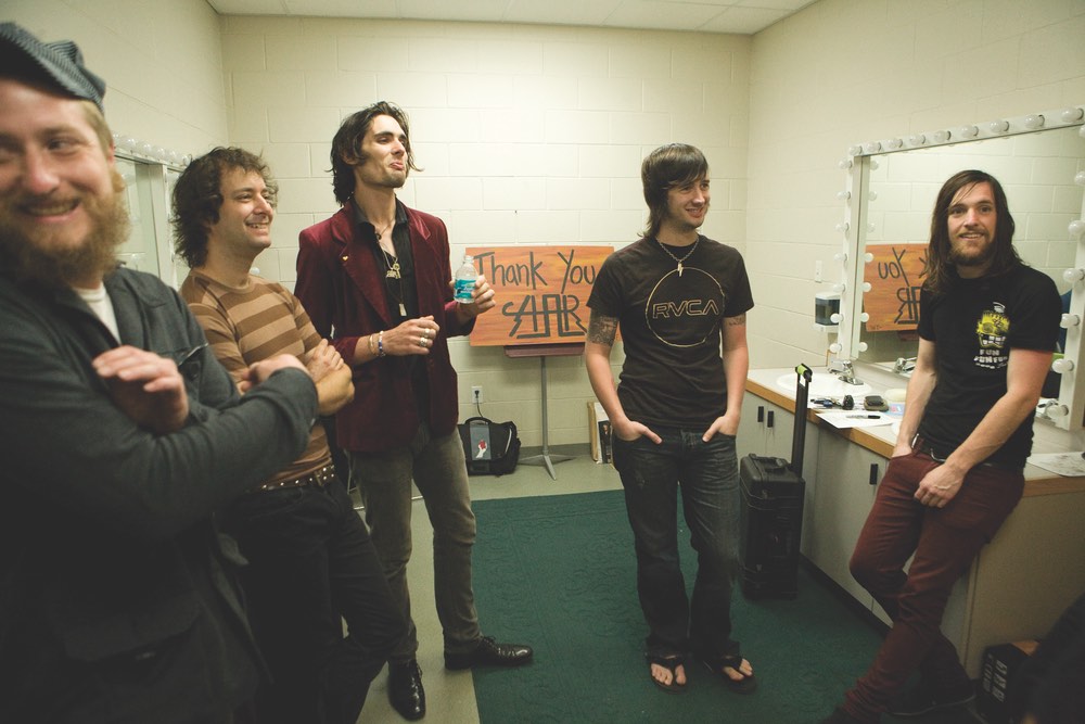 All-American Rejects backstage at Taylor Haugen Foundation benefit concert Photo by Clint Brown