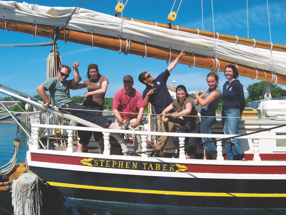 The crew of the Stephen Taber vie magazine wine tasting the windjammer way 