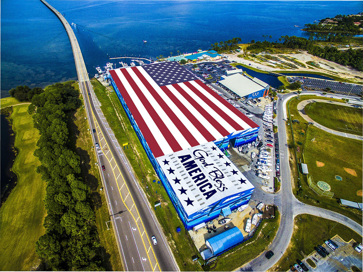 Giant American Flag Mural by Wyland Debuts in Destin, Florida