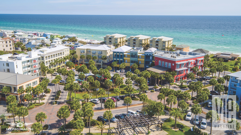 Gulf Place, one of 30-A’s shopping and dining hubs, features condos atop retail spaces and restaurants and is situated near the Green, an outdoor entertainment venue.