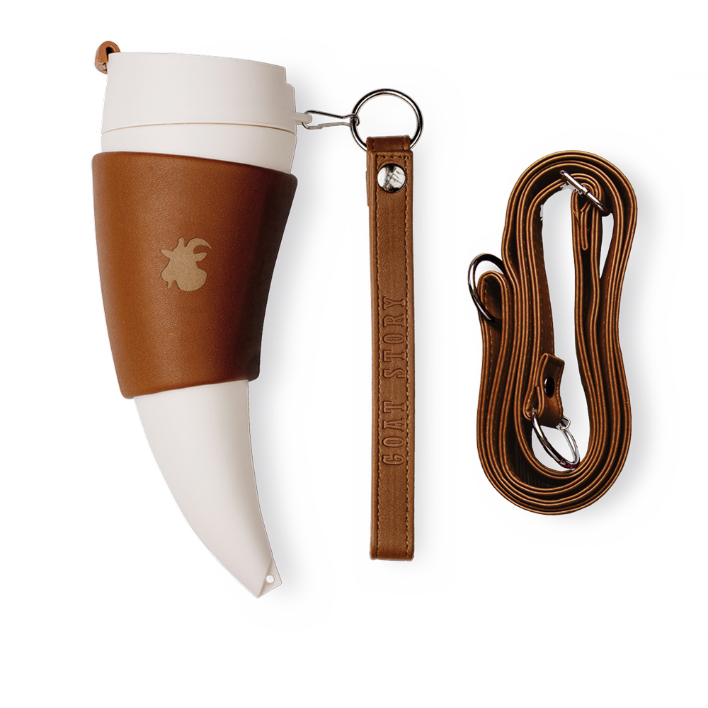 C'est La VIE Curated Collection A Minimalist Dream GOAT Mug Original in Brown Faux Leather Goat Story