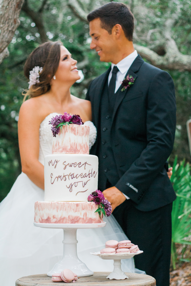 Pure7 Studios Styled Wedding Photo Shoot Couple with Cake