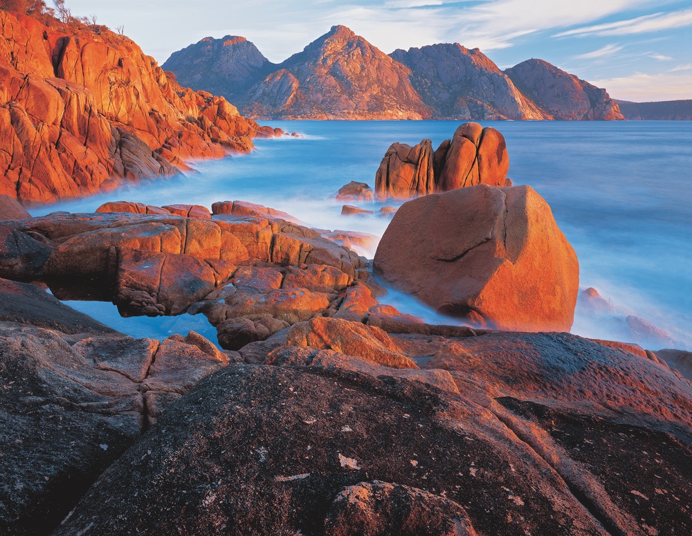 Sunrise in the Hazards Freycinet National Park Tasmania Travel