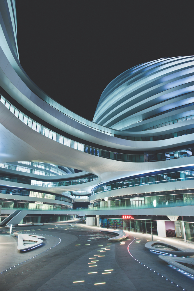Galaxy SOHO office, retail, and entertainment complex in Beijing, China. Zaha Hadid Architect Architecture