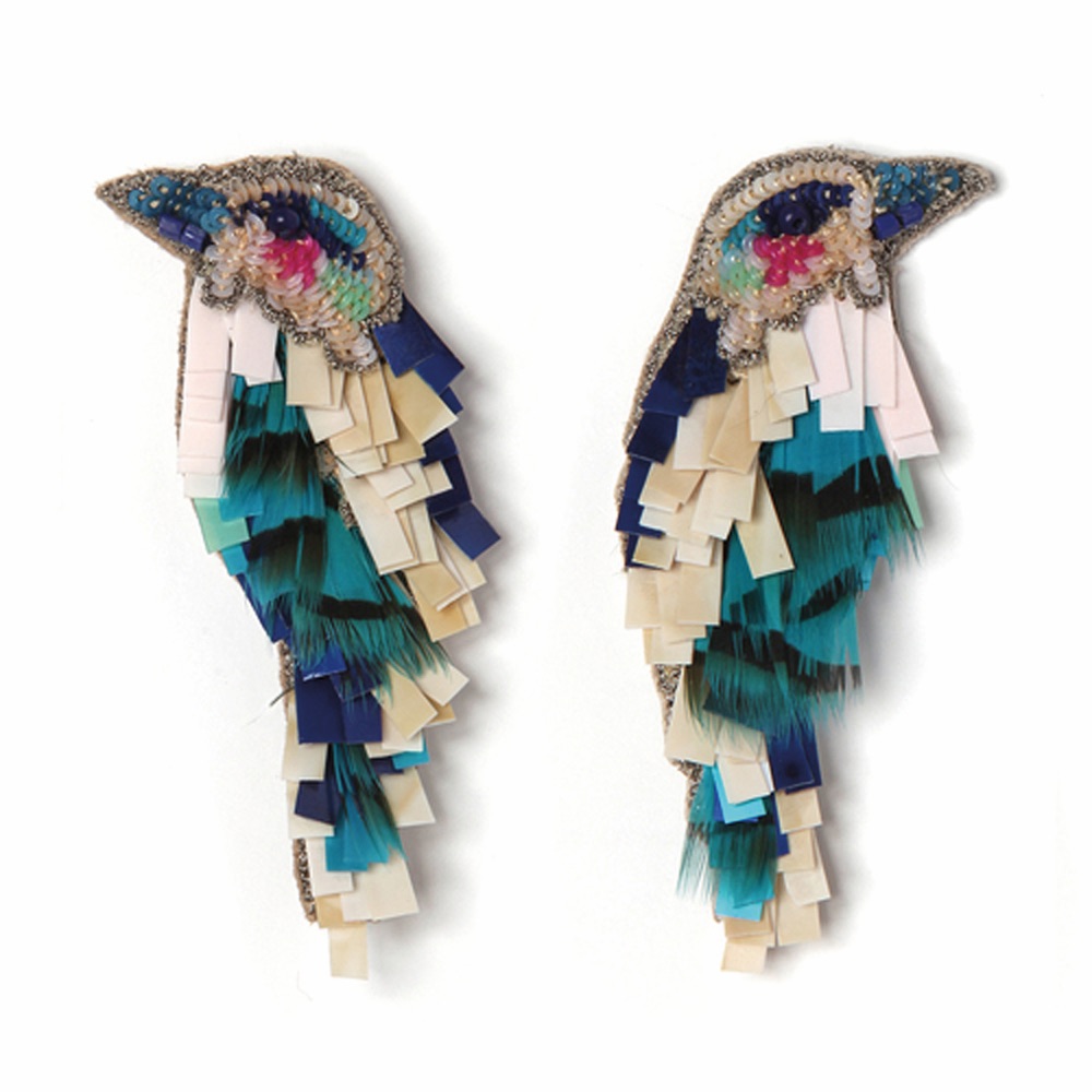 C'est La VIE Curated Collection Enchanted Garden Party Mignonne Gavigan Hand-Beaded Bird Earrings