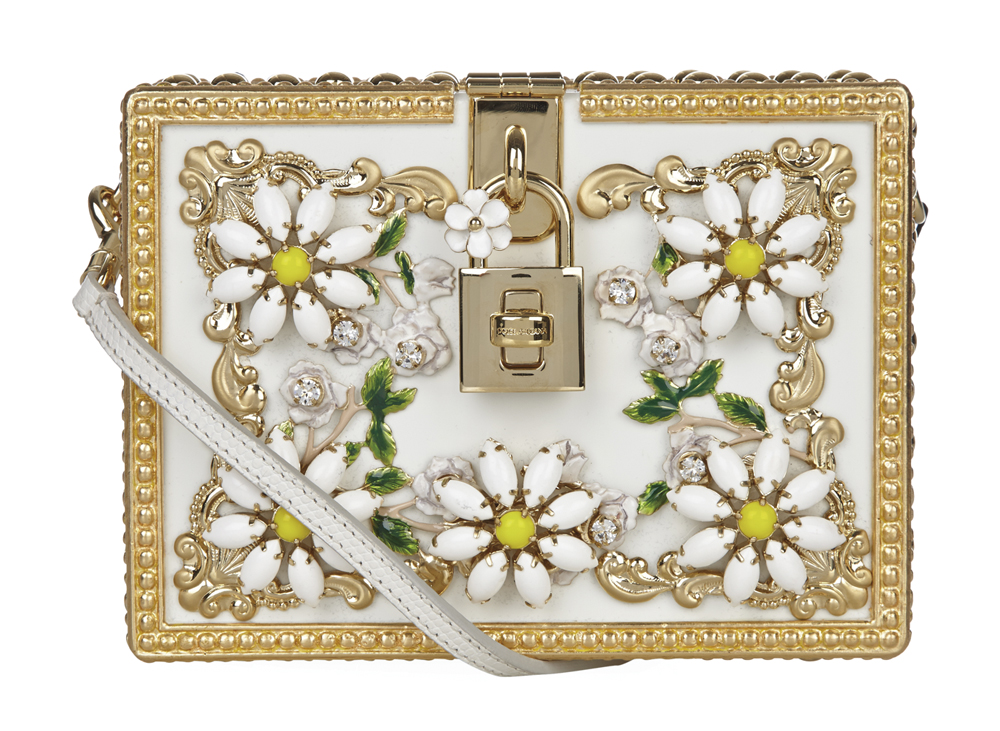 C'est La VIE Curated Collection Enchanted Garden Party Dolce & Gabbana Daisy Embellished Padlock Box Clutch