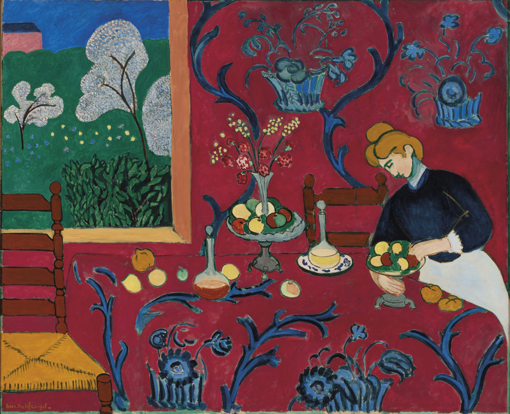 Henri Matisse, La Desserte, Harmonie en rouge, printemps-été 1908 © Succession H. Matisse. Courtesy Hermitage Museum, Saint Petersburg Louis Vuitton Icons of Modern Art: The Shchukin Collection