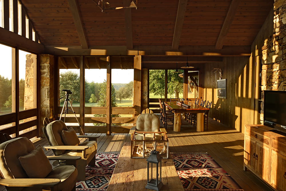 Jeff Dungan Architecture interior shot of farm house sun room architect design