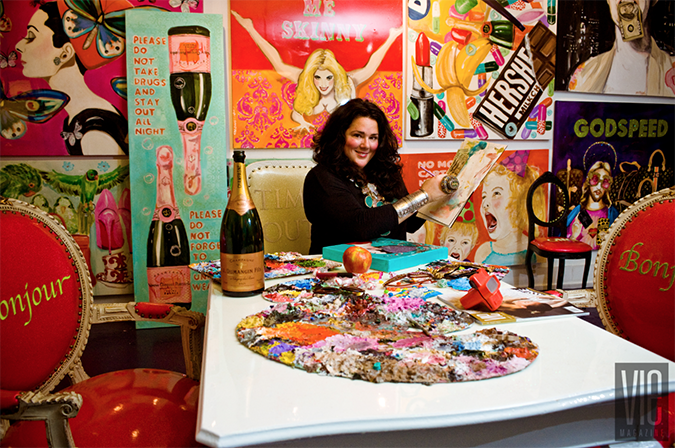 Ashley Longshore in her Art Studio in New Orleans