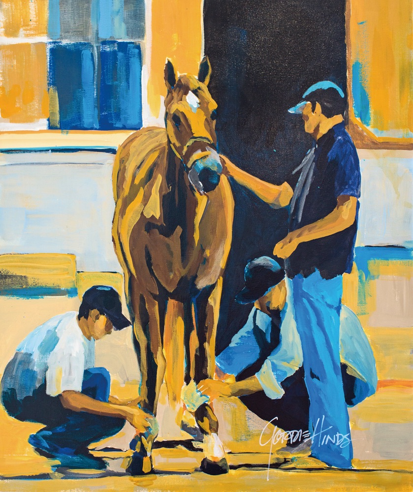 After the Breeze – American Pharoah Gordie Hinds beach artist horses color