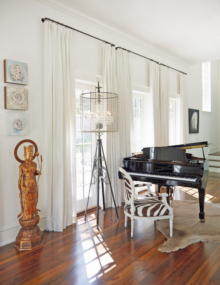 Susan Lovelace Destin home baby grand piano interior design