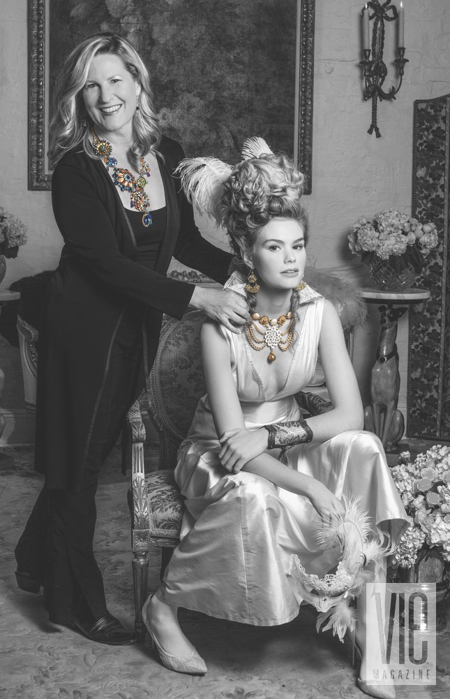 Jewerly Designer Mary Kay Samouce With SWFW Winning Model Miranda Abney At VIE's Marie Antoinette Shoot