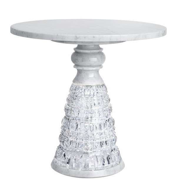 Beautiful New Antique Crystal and Carrara Marble Table cest la vie soophisticate 2016