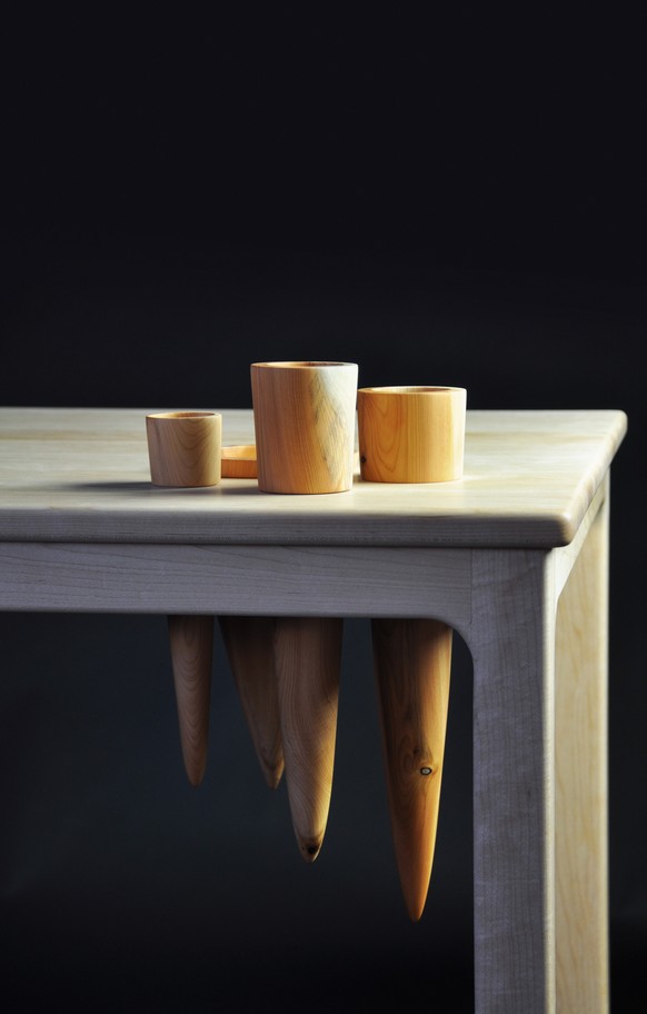 Landscape 1, Desk with Maple and Yew by Gabriel Hielscher, Galway Photo by Geraldine O’Brien