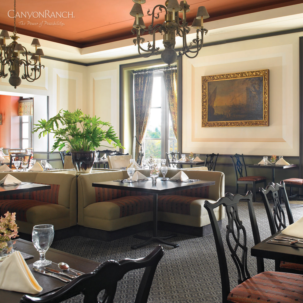 Dining room at Canyon Ranch Resort & Spa Lenox, in Massachusetts, USA