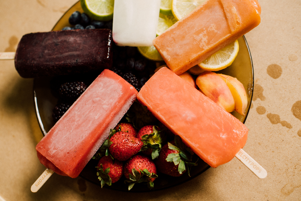 Bowl of popsicles from Steel City Pops in Birmingham Alabama fruity flavors