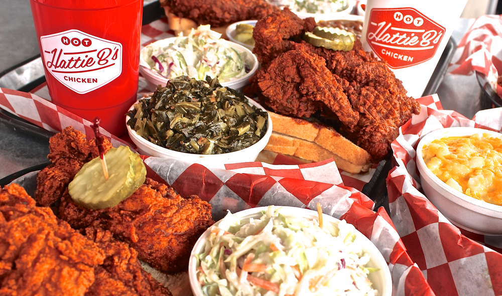 Detail shot of delicious plate from Hattie B's Hot Chicken in Birmingham Alabama