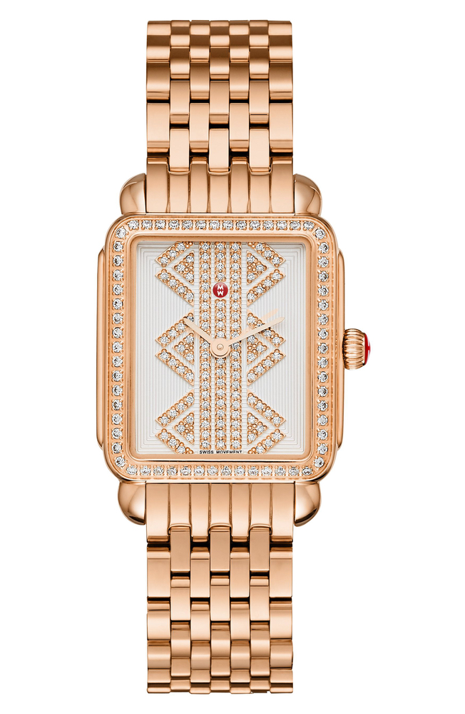 Michele Deco II Mid Diamond Dial Watch Case in Rose Gold, C'est la VIE Culinary and Couture