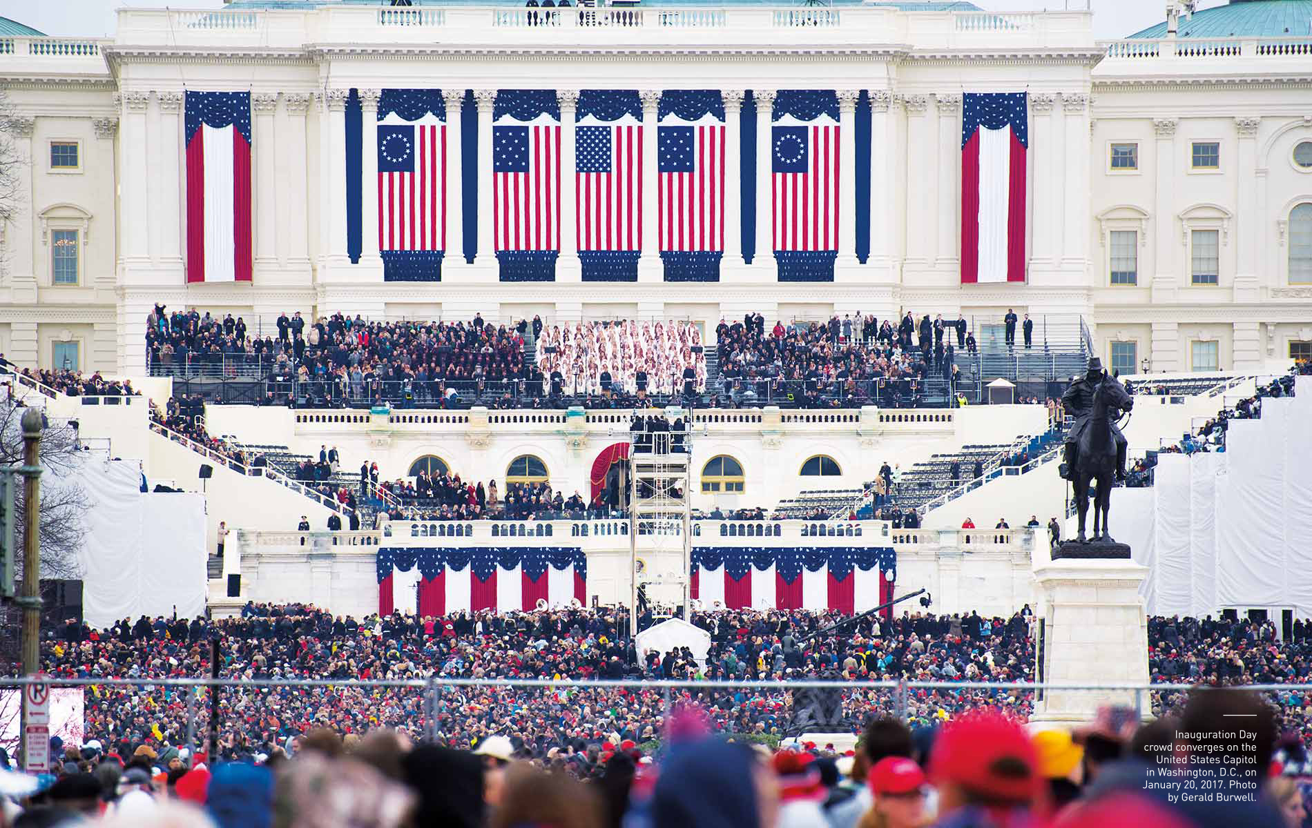 Inauguration Day crowd on the United States Capitol in Washington, D.C. January 20, 2017
