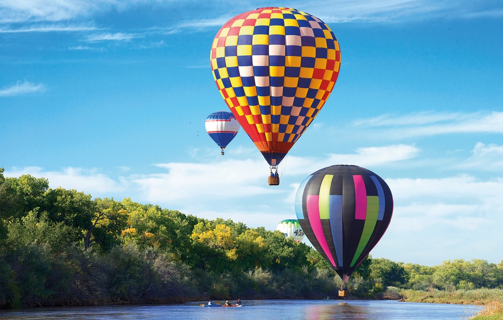 Hot Air Balloon; Rio Grande; Albuquerque International Balloon Fiesta