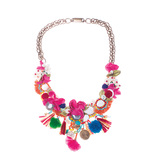 Frida Kahlo Collection Pom-Pom Necklace bright colors cest la vie adventurer 2017