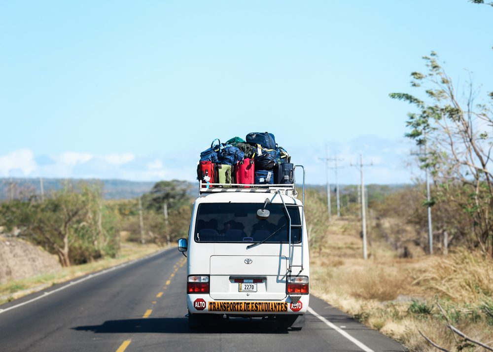 Traveling students and staff van ride in Nicaragua Filter of Hope