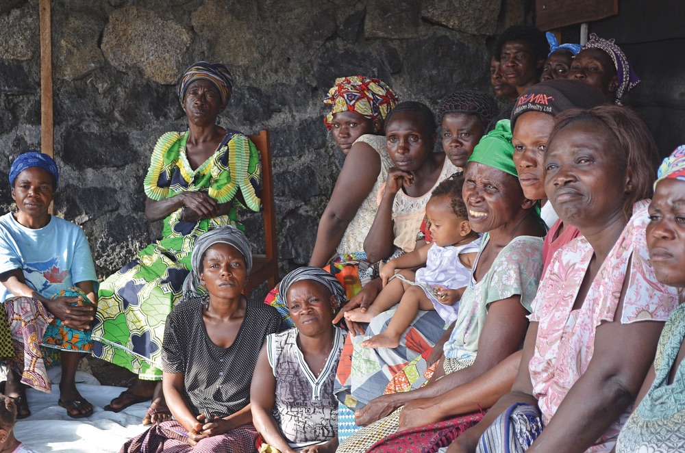 Basket weaving women from the Congo