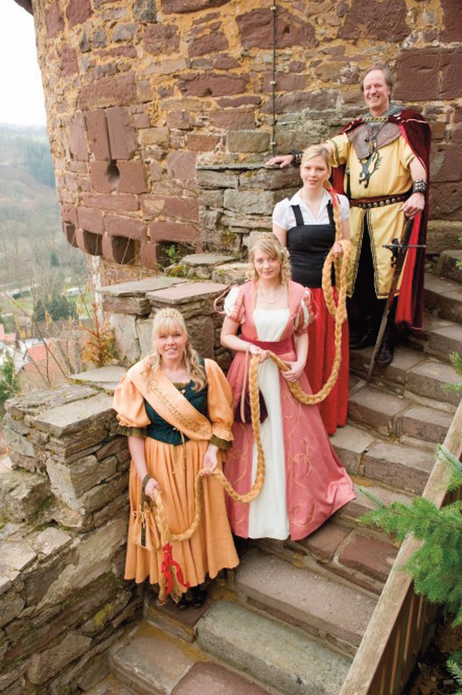 actors portray fairy tale characters princesses knights castle Germany VIE 2017