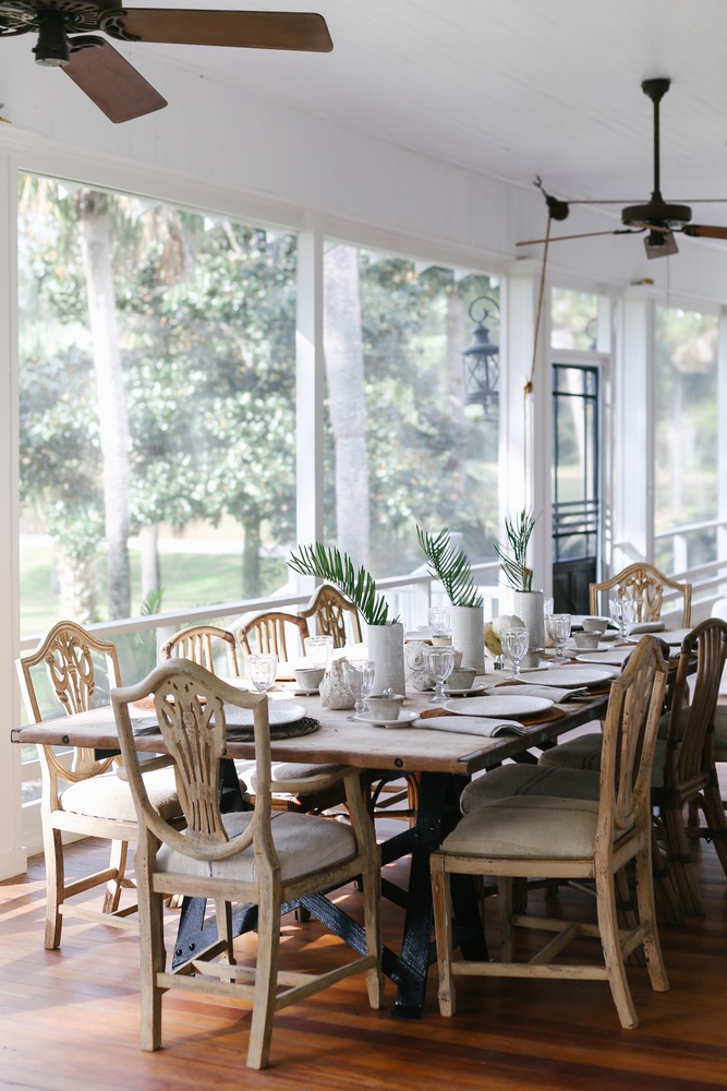 Southern table setting on porch, Saints of Old Florida