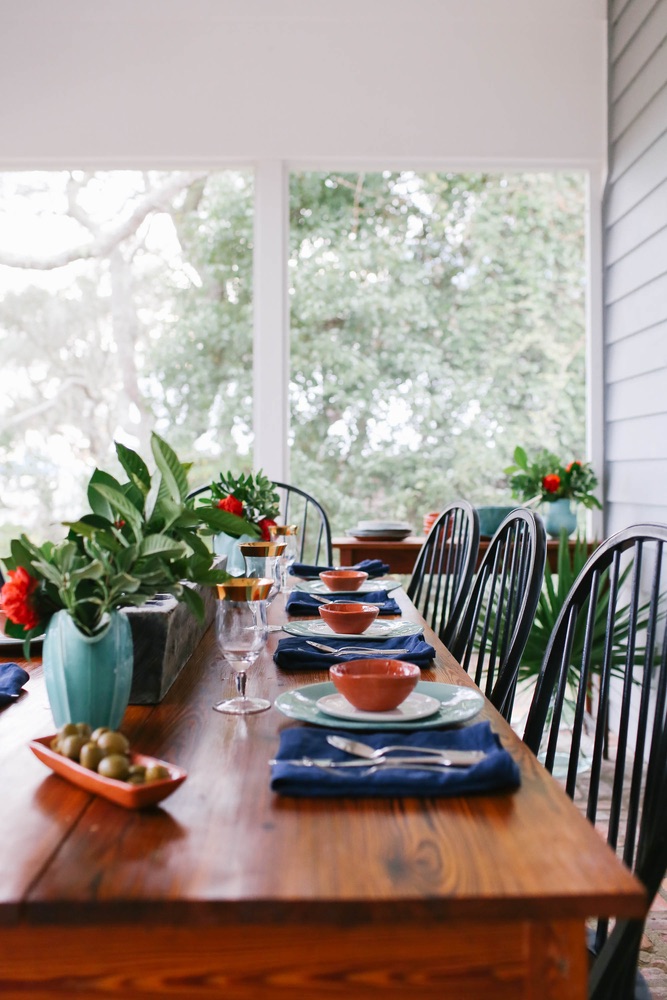 Southern table setting on porch, Saints of Old Florida