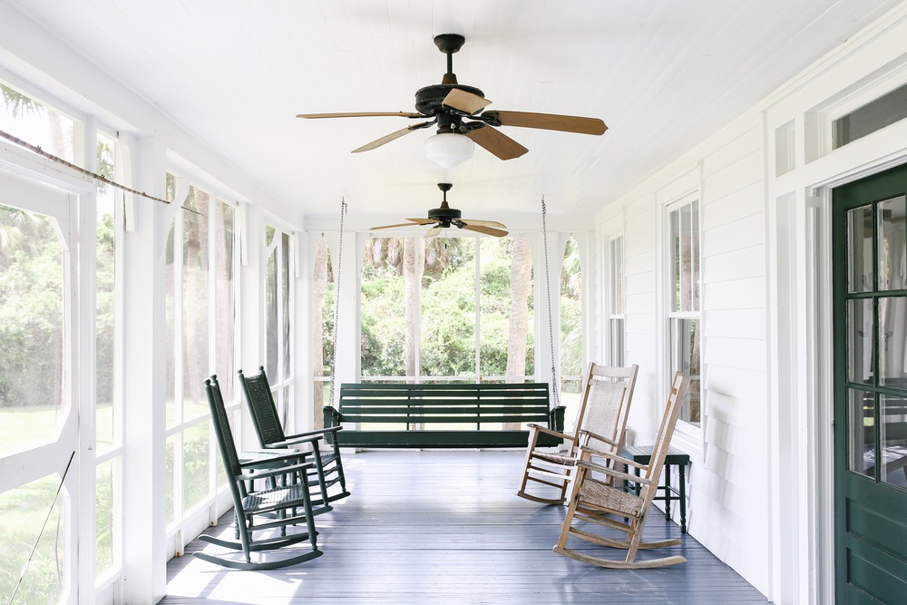 White southern porch with rocking chairs, Saints of Old Florida