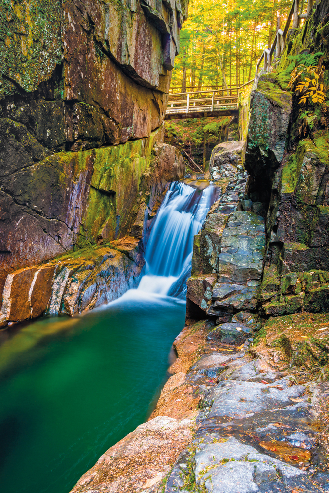 Sabbaday Falls along the Kancamagus Highway White Mountain National Forest