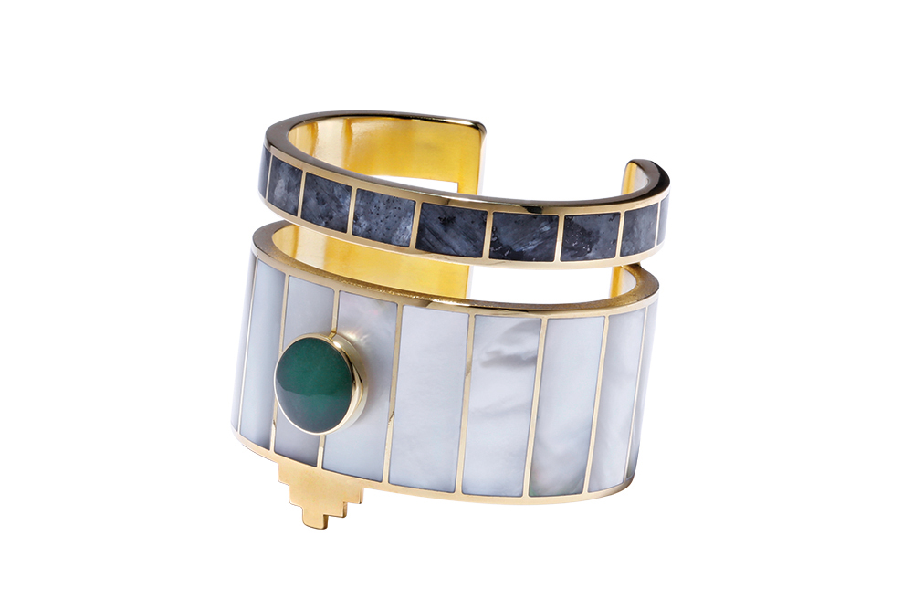 Monica Sordo Yma Cuff Bracelet in White and Grey, cest la vie, curated collection, crowning jewels
