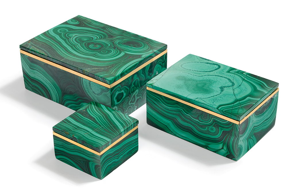Andu Malachite Boxes, cest la vie, curated collection, crowning jewels