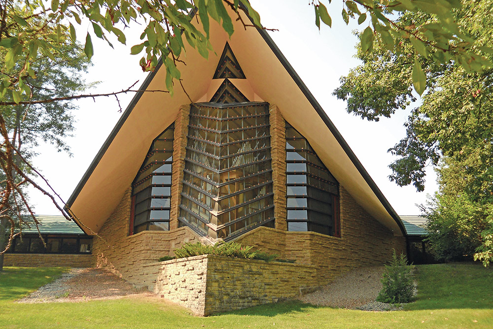 First Unitarian Society Meeting House in Madison designed by Frank Lloyd Wright