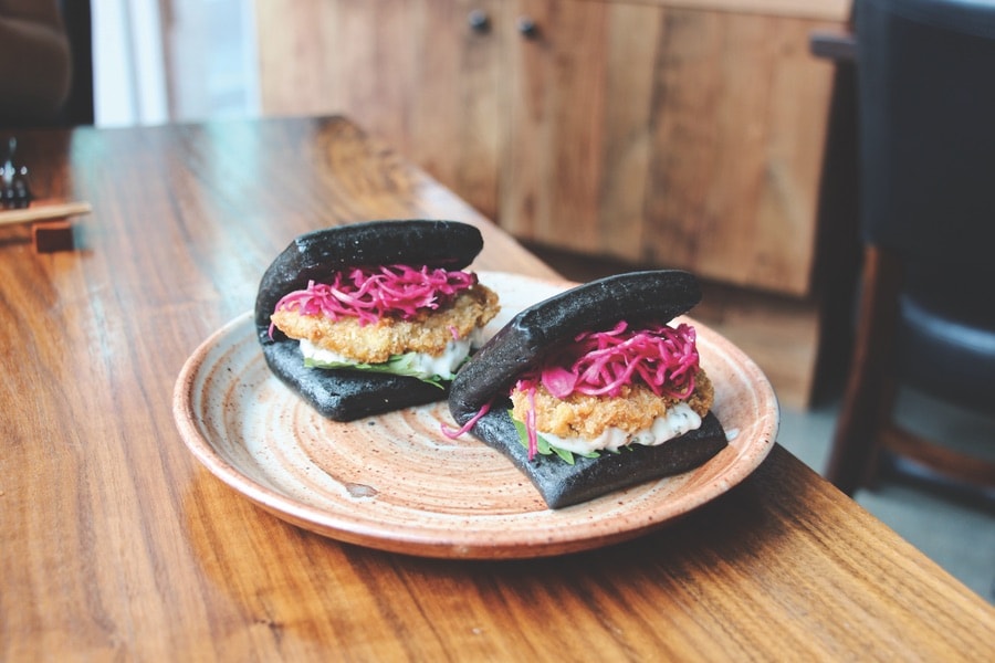 The unique squid ink oyster bao at PAGU in Boston. The Sophisticate Issue. VIE Magazine