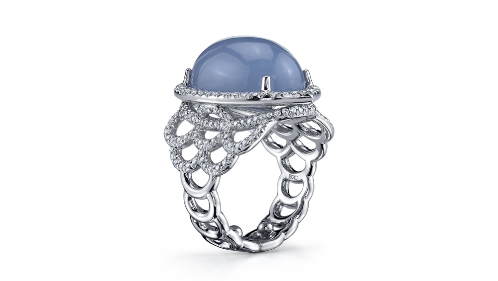Treasure ring in blue chalcedony by Erica Courtney Drop Dead Gorgeous Collection 2017