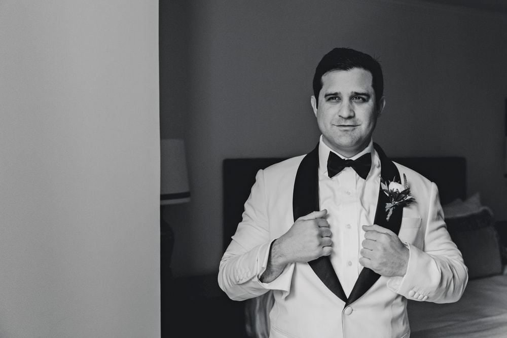 The groom Phillip Petitto getting ready for the big New Orleans wedding