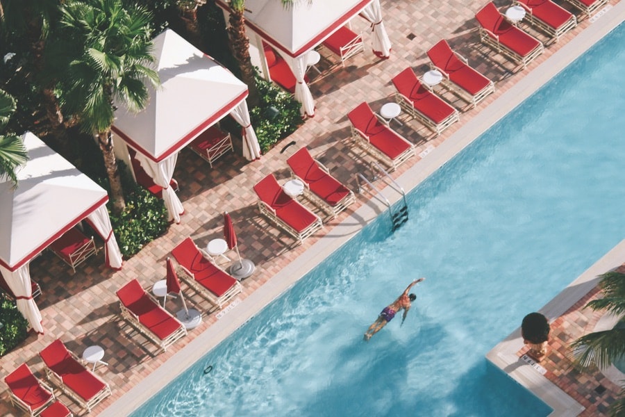 A pool at Acqualina Resort. VIE Magazine January 2018