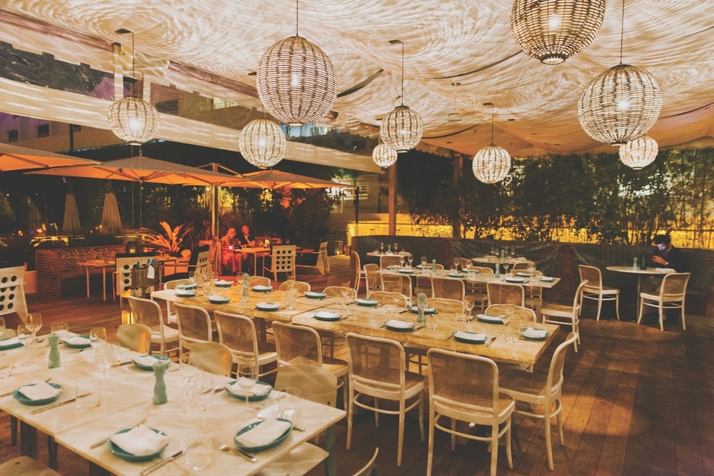 Another of Miami’s must-visit restaurants is the Nautilus Cabana Club, with its midcentury style and Mediterranean-inspired cuisine. Photo courtesy of Nautilus Cabana Club