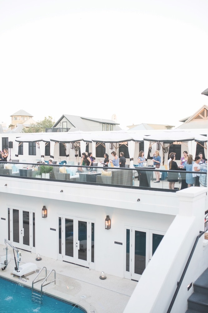 Attendees of The Southern C Retreat, enjoyed a chic cocktail reception at Havana Beach Rooftop Lounge at The Pearl hotel in Rosemary Beach.