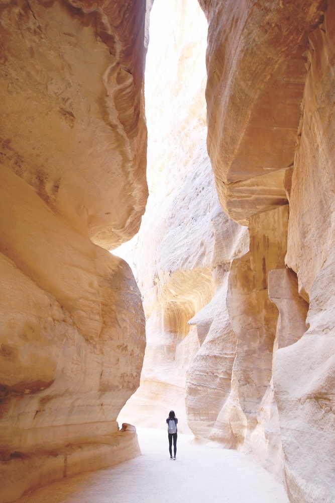 The journey through sandstone ravines to Jordan’s ancient city of Petra culminates in a relaxing dinner with your travel companions. Photo by Kylie Chenn Acanela Expeditions