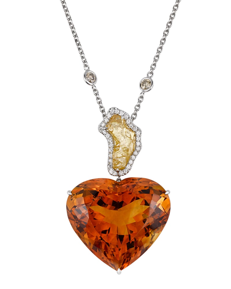 Citrine and Diamond Heart Necklace VIE Magazine Destination Travel Cest la VIE Special Valentine's Day Edition 2018