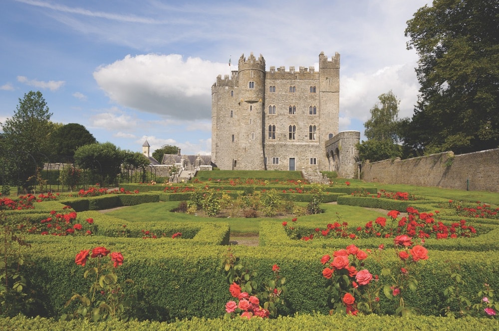 The beautiful rose garden and hedge maze at Kilkea Castle Photo by Bruno Sternberger