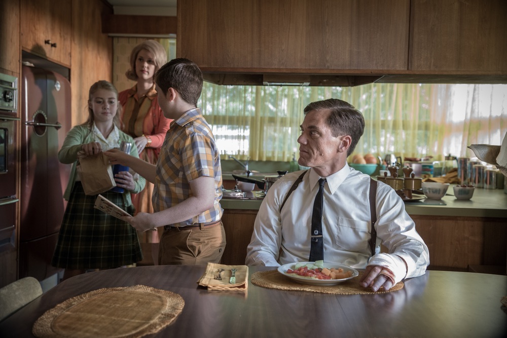(From L-R) Madison Ferguson, Lauren Lee Smith, Jayden Greig, and Michael Shannon in the film THE SHAPE OF WATER. Photo by Kerry Hayes. © 2017 Twentieth Century Fox Film Corporation