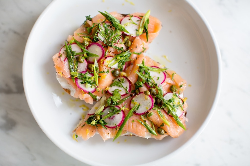 The salmon tartine at Black Bear Bread Co.