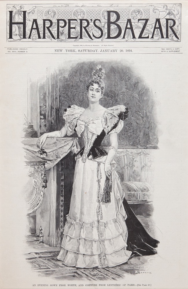 The black and white cover from Harper's Bazar 1894.
