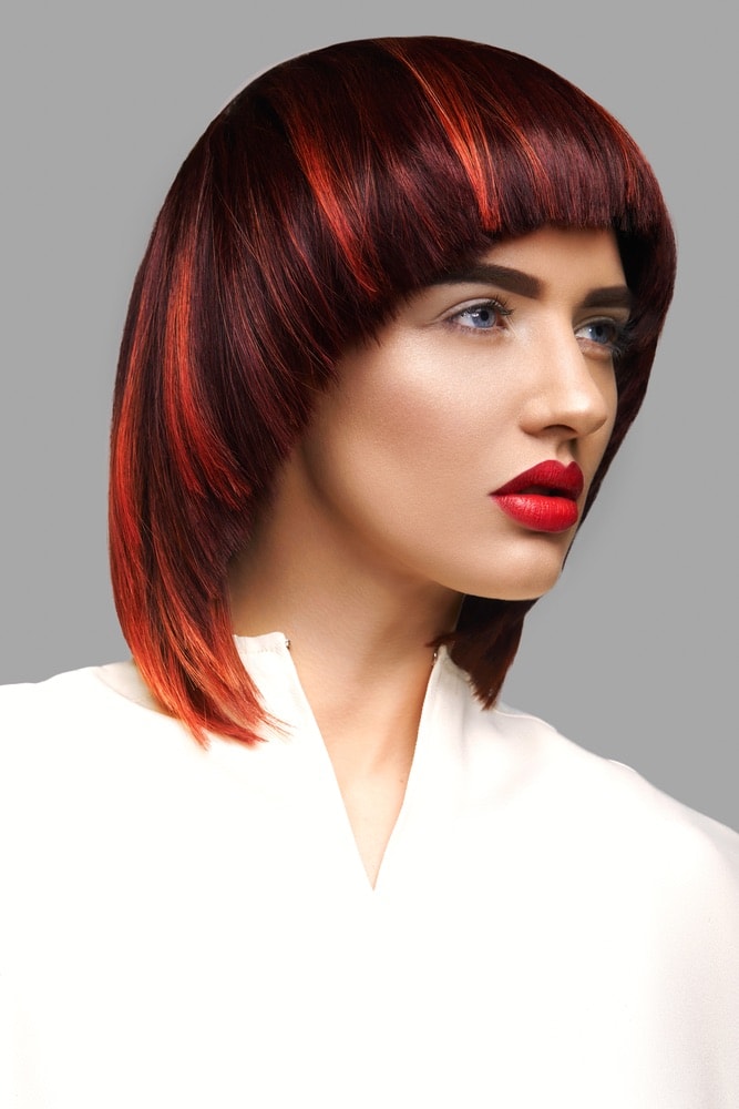 The Ignium wig styles created by stylists from Bellissimo Galway on a model