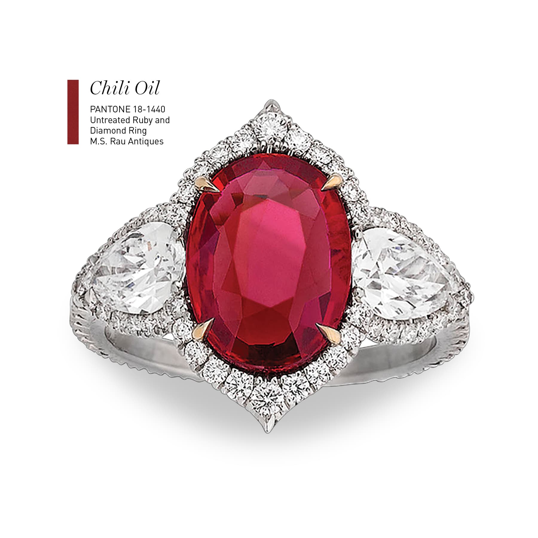 Untreated Ruby and Diamond Ring